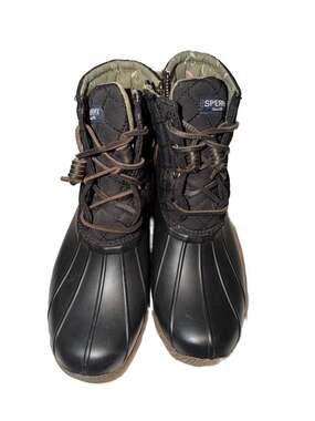 Sperry Top-Sider Saltwater Black Quilted Nylon Duck Boots Women's Size 6.5